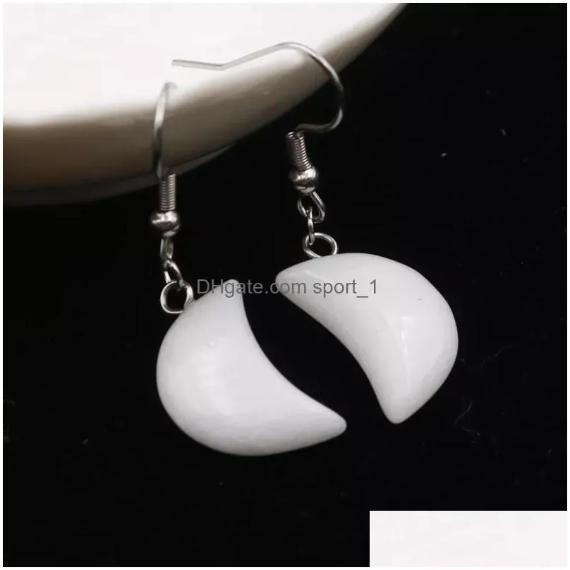 natural stone moon charms earrings hand carved crystal quartz mini earring pendant jewelry