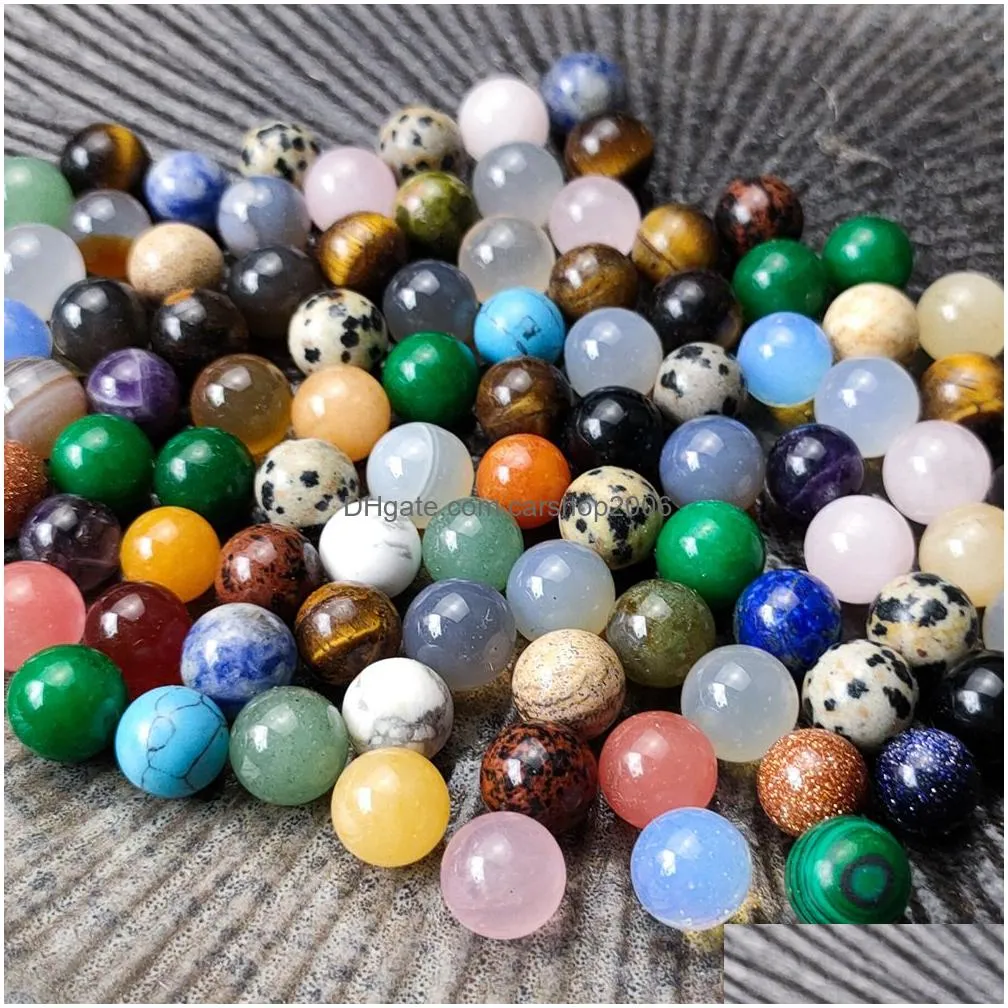 10mm round ball reiki natural stone tumbled stones polishing rock quartz yoga energy bead for chakra healing decoration
