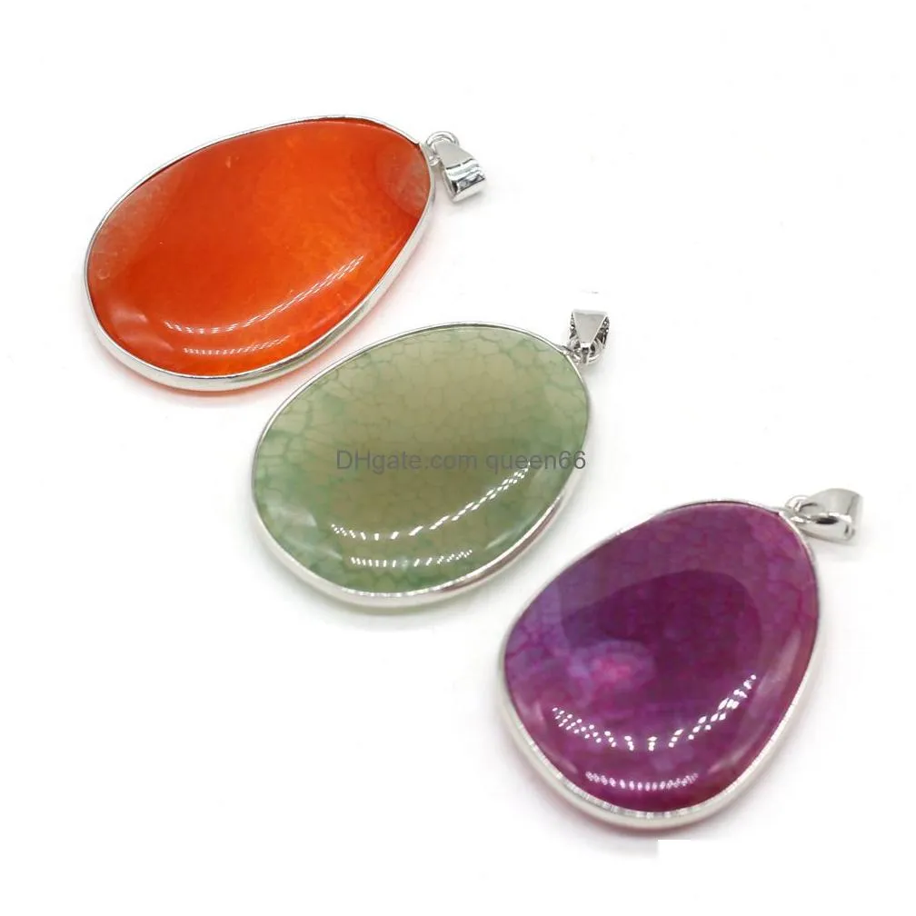 irregular waterdrop charms healing reiki semi-precious stone dragon stripe agate crystal pendant diy necklace women fashion jewelry finding