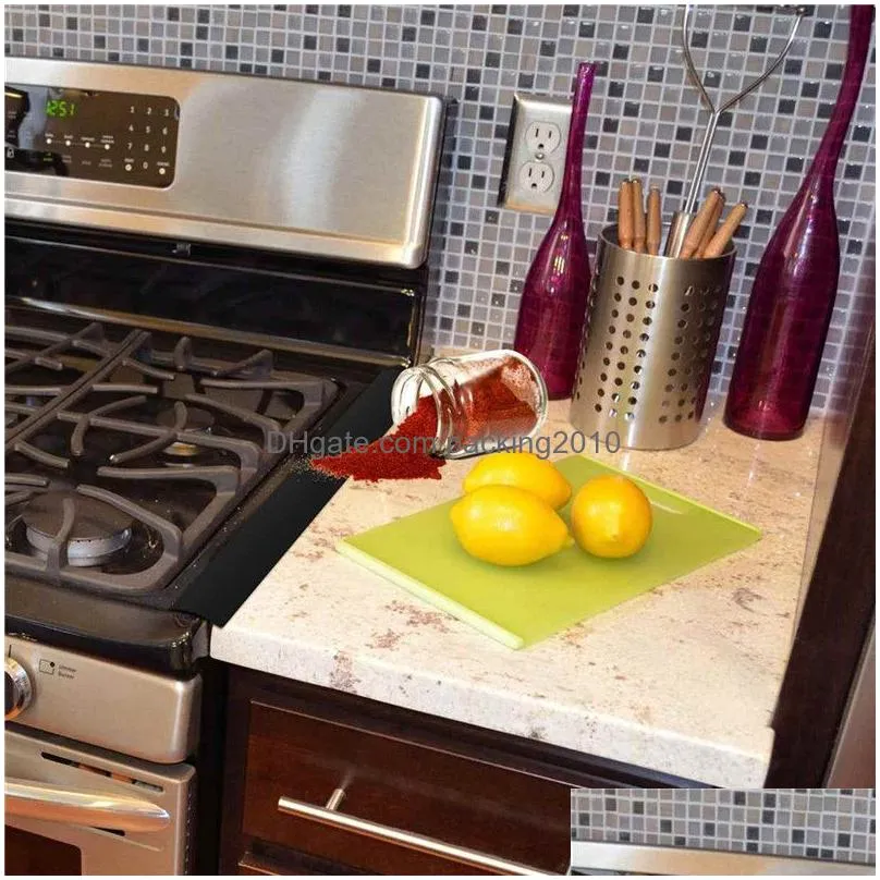 stove silicone gap filler kitchen silicone gas stove counter gap cover easy clean heat-resistant gap filler seals