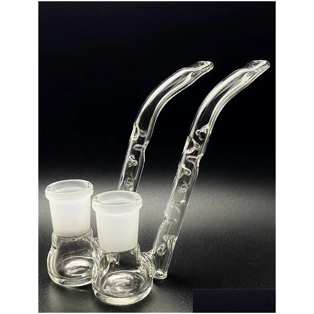 18mm glass hookah bong bent female arc adapter concave flat mouth with j hook type water gun3812709