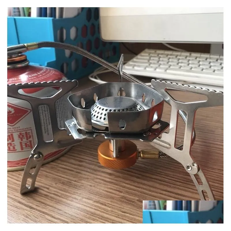 outdoor camping stove head integrated portable ultra-light alloy gas picnic stove large split powerful stove