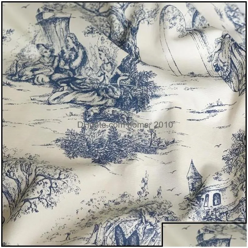 table cloth ins rectangar tablecloth french retro blue ink painting pastoral po props picnic wedding decoration drop delivery home g