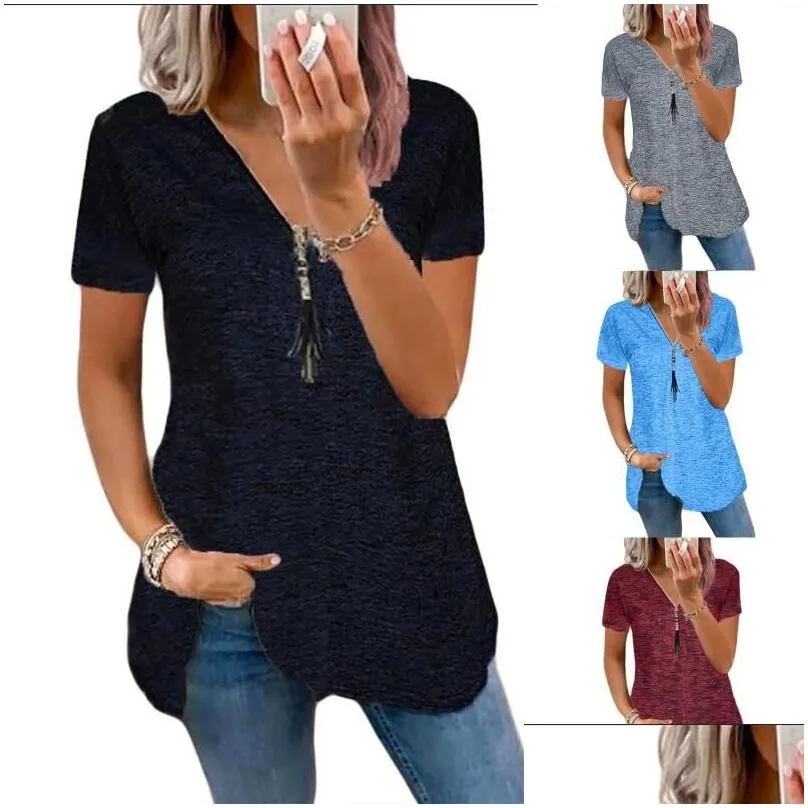 womens t-shirt sexy summer half sleeve lace shirt women casual zipper v neck loose t plus size comfortable sling elegant pullover