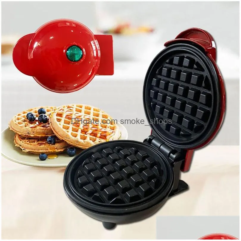 mini electric waffles maker 110v-220v bubble egg cake oven breakfast love heart shaped waffle maker eu us uk plug