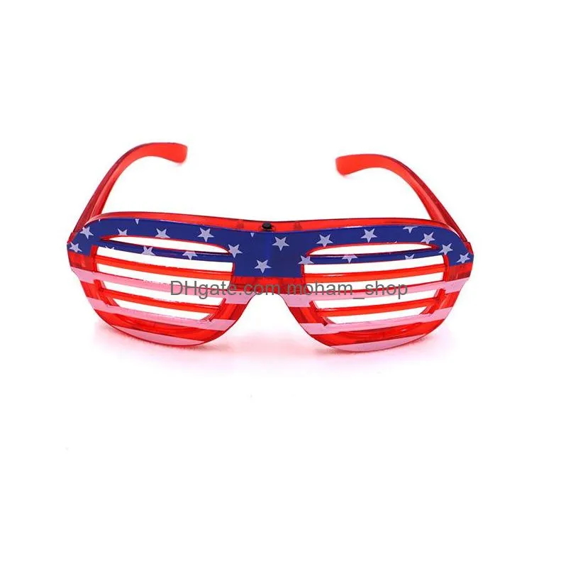 4th of july party american flag independence day led glasses usa patriotic light up shutter shades glasses red white and blue