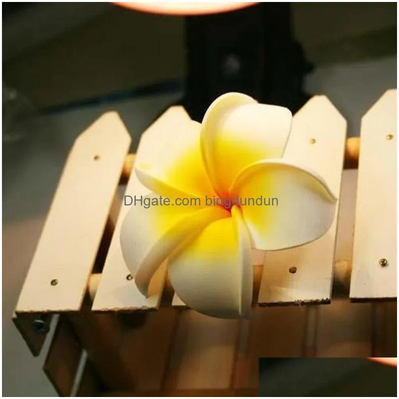 new 2 5cm summer hawaiian pe plumeria flower artificial frangipani foam flower for headwear home decoration 100pcs/lot 