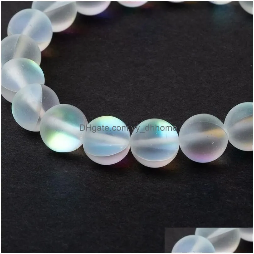 mermaid glass crystal moonstone strand multicolor labradorite stone beaded charm bracelet handmade wristband gifts jewelry