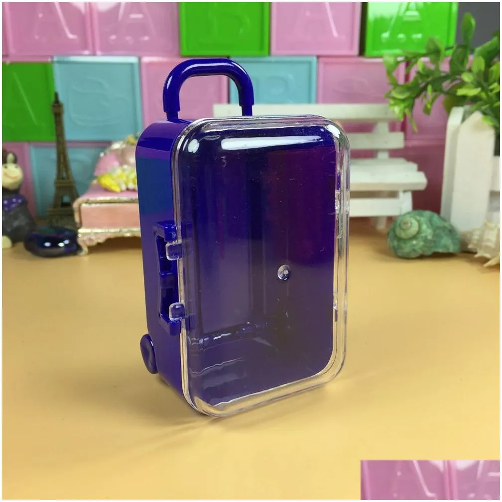 epacket 24pcs mini trunk suitcase luggage gift wrap kids toy dolls accessories candy box cartoon278i