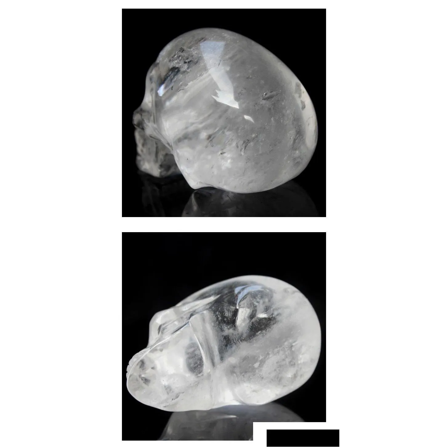 hand carved natural transparent crystal skull crystal gemstone human alien head for healing reiki halloween gifts