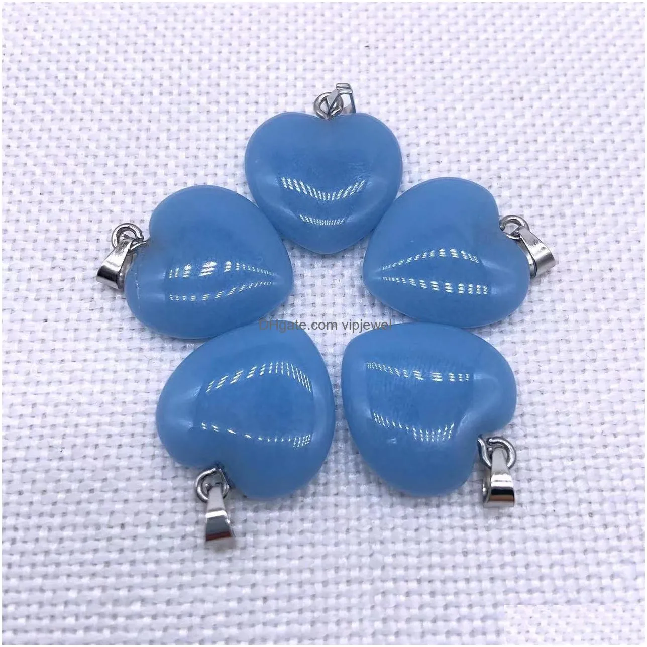 love heart luminous crystal stone charms glow in the dark stones pendant for necklaces jewelry making women men 20x6mm