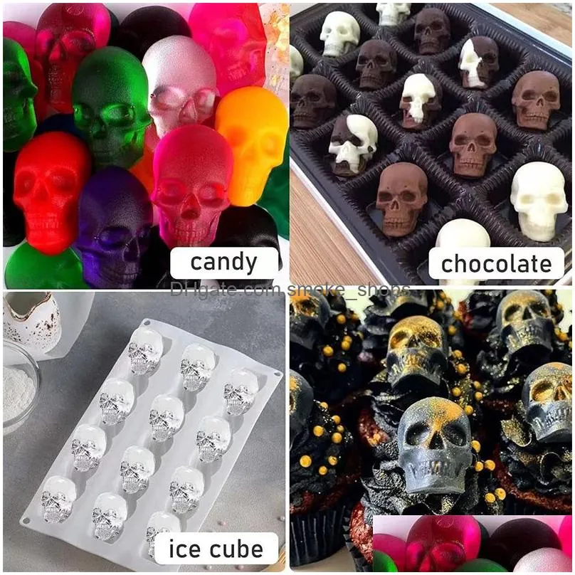 halloween baking moulds skull candy mold silicone skull shape gummy chocolate candies jelly mould