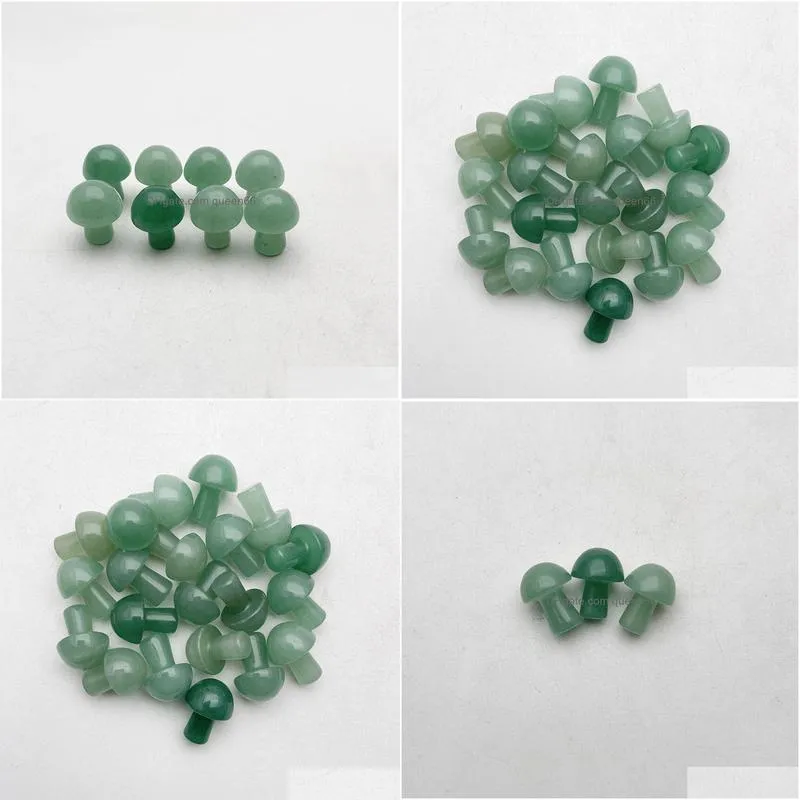 green aventurine stone 20mm mushroom statue carved decoration quartz hand polished healing reiki trinket gift room plant ornament