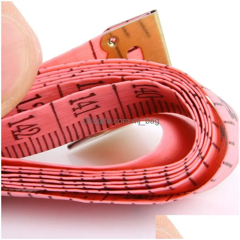 colorful plastic soft ruler measuring clothing tape measuring tool tape ruler home practical sewing ruler 1.5m with iron head