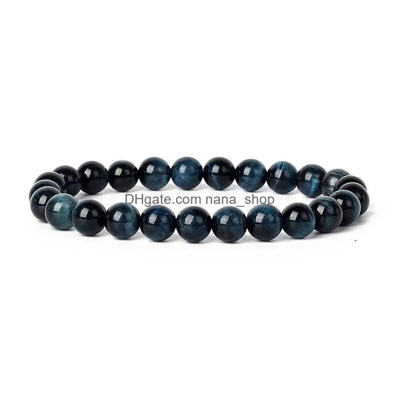 blue green tiger eyes beads bracelet natural stone therapy jewelry reiki healing energy bracelets women men