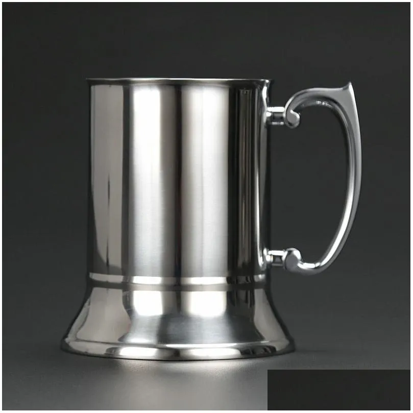 16 ounce double wall 18/8 stainless steel tankard beer mug high quality mirror finish