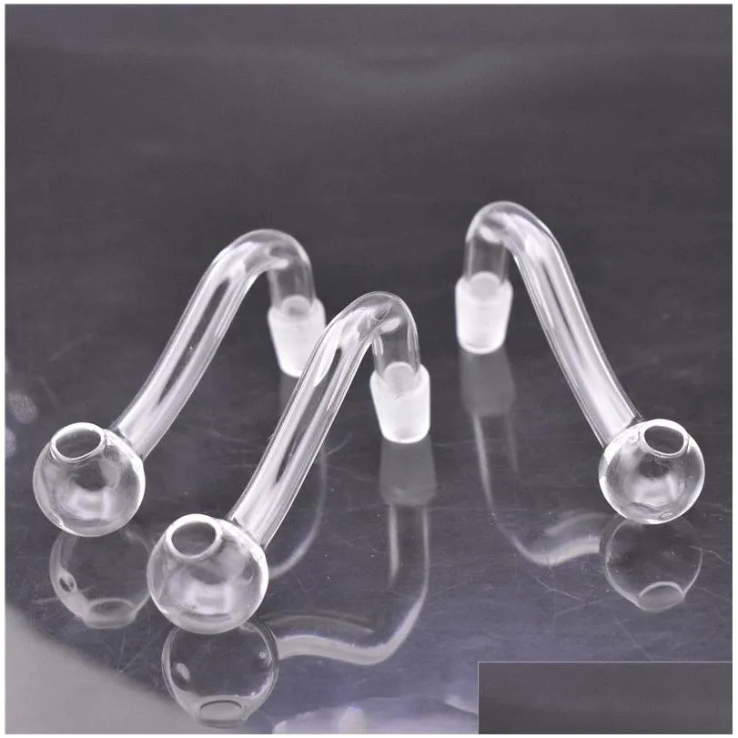  quality glass oil burner pipe 10mm 14mm 18mm male female pyrex clear oil burner curve water pipe for smoking water bongs est