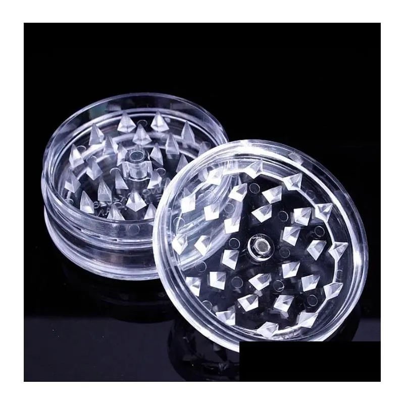 60mm tobacco pulverizer 3-layer plastic hand muller herb grinder smoke detectors smoking acrylic grinders