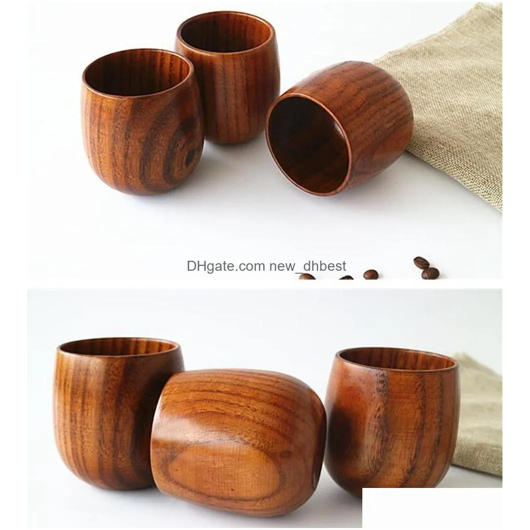 japan style wooden tea cup 5oz natural wood wine glasses 150ml wooden coffe mugs beer juice milk cups