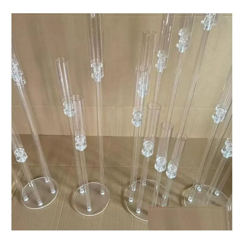 6pcs wedding decoration centerpiece candelabra clear candle holder acrylic candlesticks for weddings event party