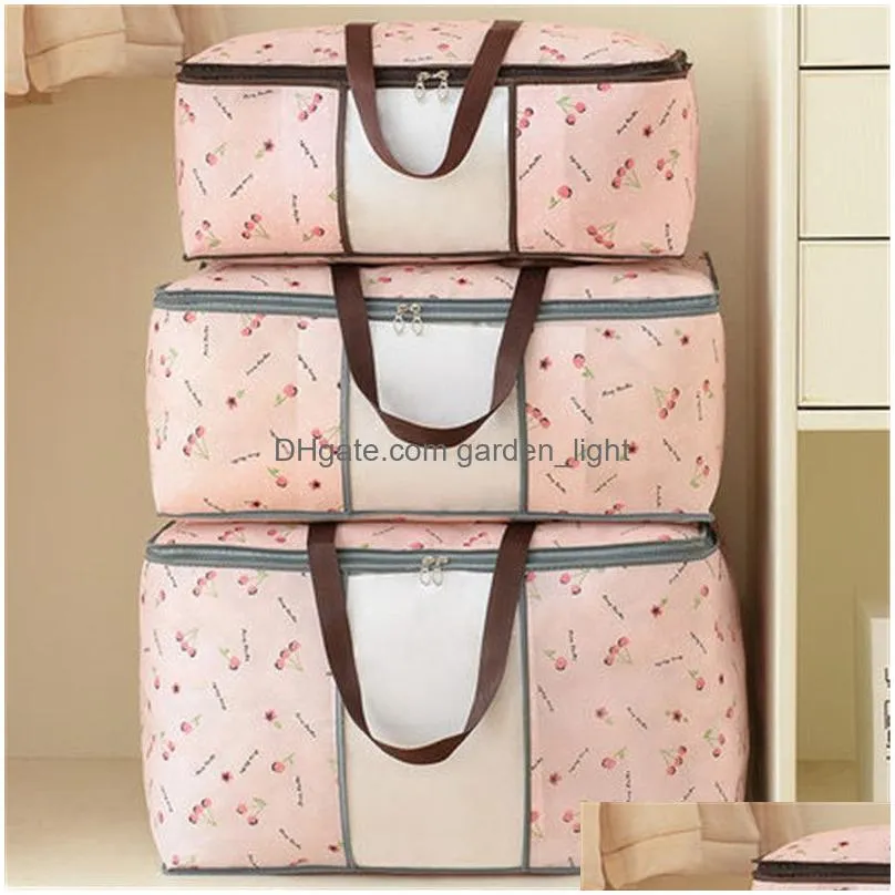 quilt non woven storage bag foldable clothes blanket quilt sweater organizer m/l/xl quilt bag holder