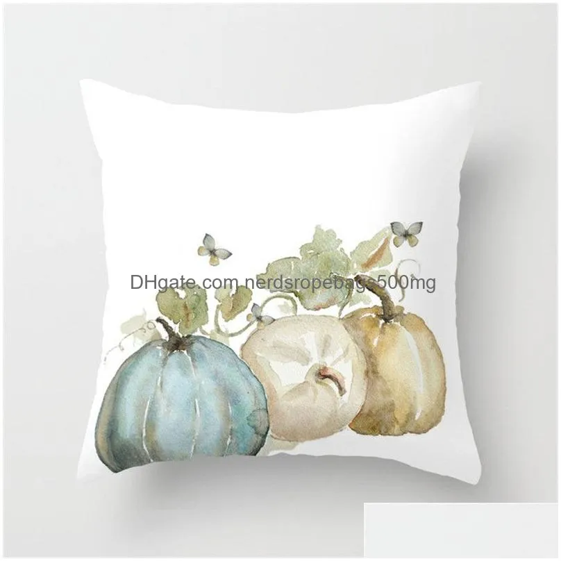 thanksgiving pillow case farmhouse fall throw pillowcovers autumn harvest halloween pumpkin printed pillow cushion