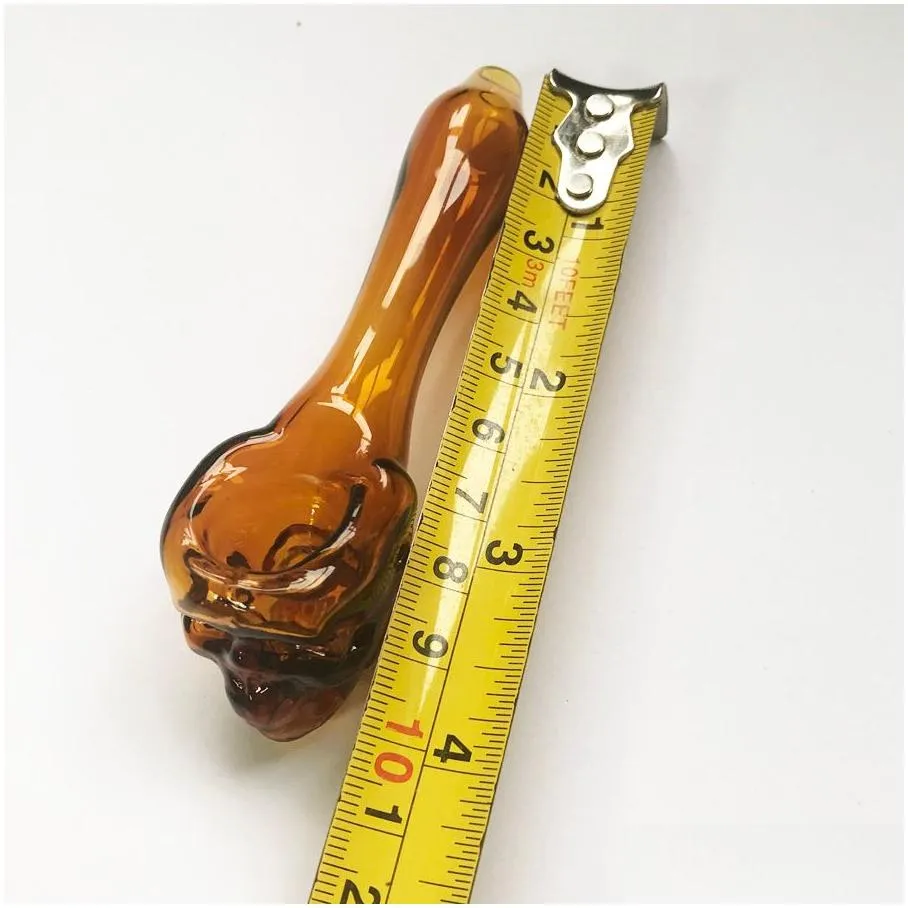 pyrex oil burner pipes spoon skull glass pipes hand pipe glass smoking pipes tobacco dry herb for silicone bong glass bubbler