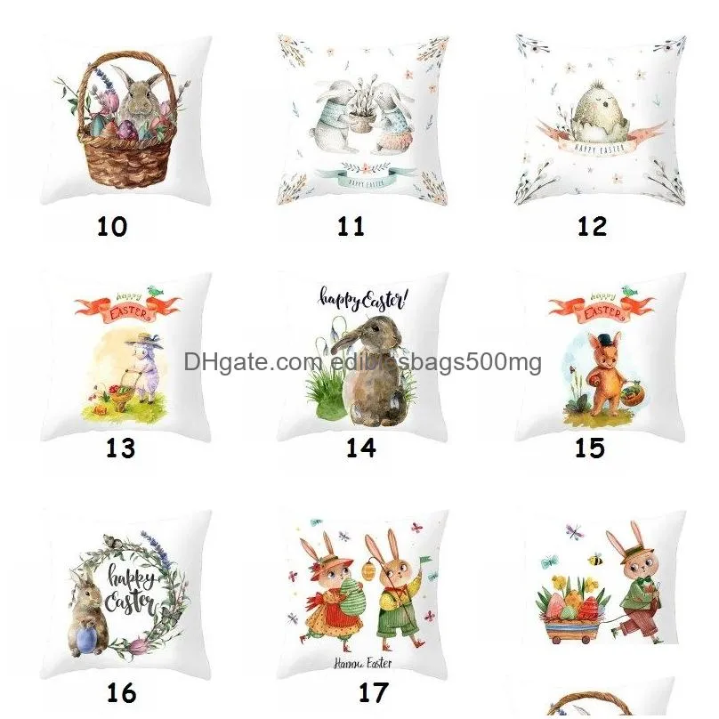 easter bunny pillowcase cartoon rabbit pillow covers 45x45cm square throw pillow case easter home car office pillow case