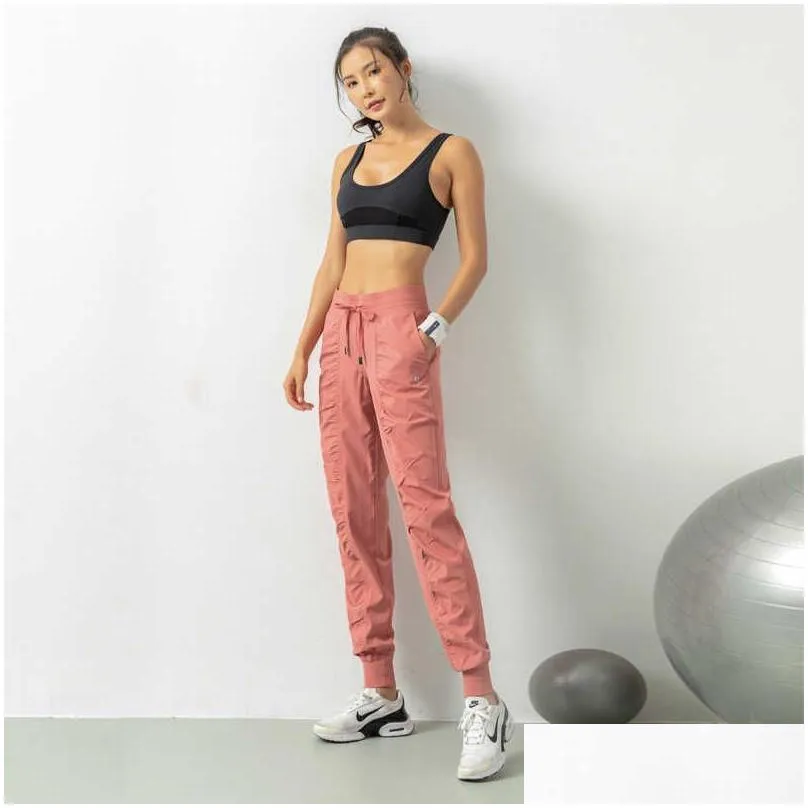 breathable sports pants gym clothes womens joggers quick dry slim loose running training fitness leggings nine point pocket casual