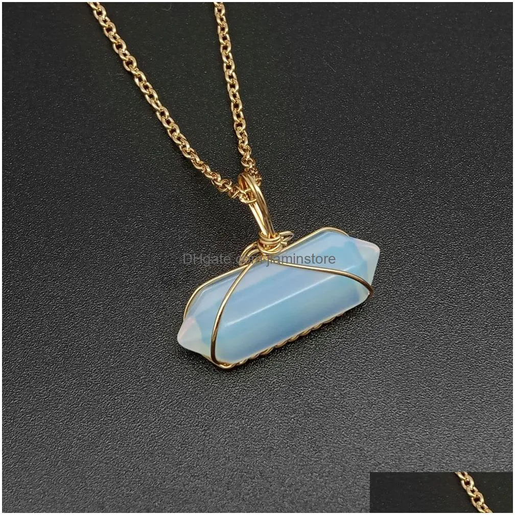 natural crystal bullet shape chakra stone charms hexagonal prisms methyst rose quartz pendants for jewelry accessories making