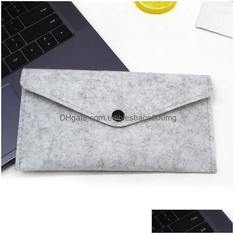 felt glasses bag felt phone coin storage bag women men mobile cell phone case felt wallet coin purse bag