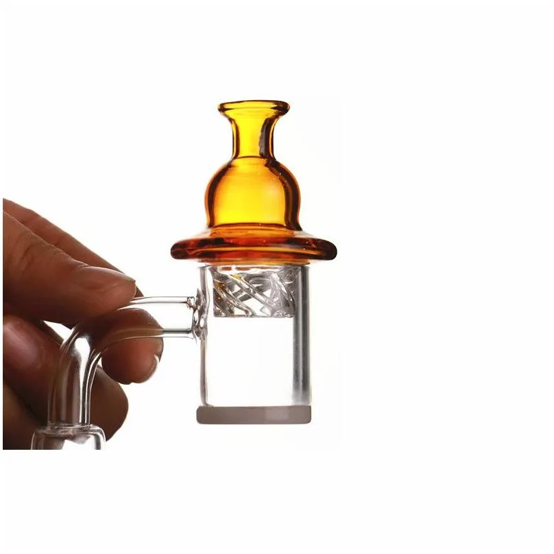 smoking carb cap glass for 25mm flat top dome with spinning air hole terp pearl quartz banger nail