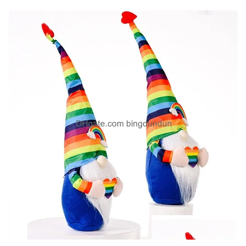 rainbow gnome faceless plush christmas decorations dwarf gift figurines toy home decoration delicate elf decor doll