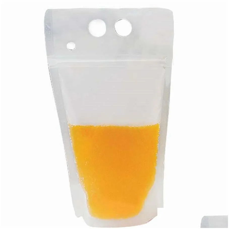 water bottles plastic drink pouches bags with straws reclosable zipper non-toxic disposable drinking container party tableware