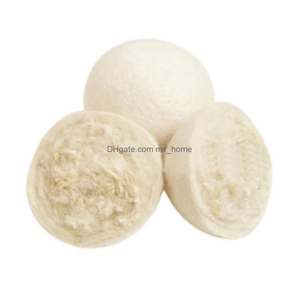 practical laundry clean ball reusable natural organic wool fabric softener dryer balls