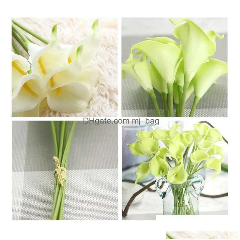 pu calla lily artificial flower real touch calla party wedding decorations home living room simulation calla flower