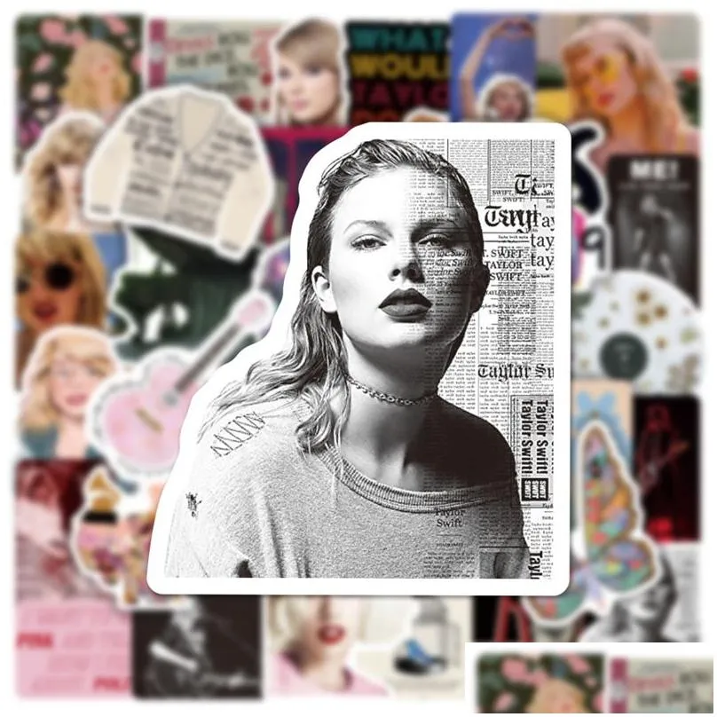 50pcs taylor alison swift stickers folklore evermore graffiti kids toy skateboard car motorcycle bicycle sticker decals wholesale