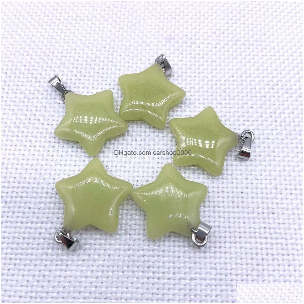 star shape luminous crystal stone charms glow in the dark stones pendant for necklaces jewelry making women men 20x6mm