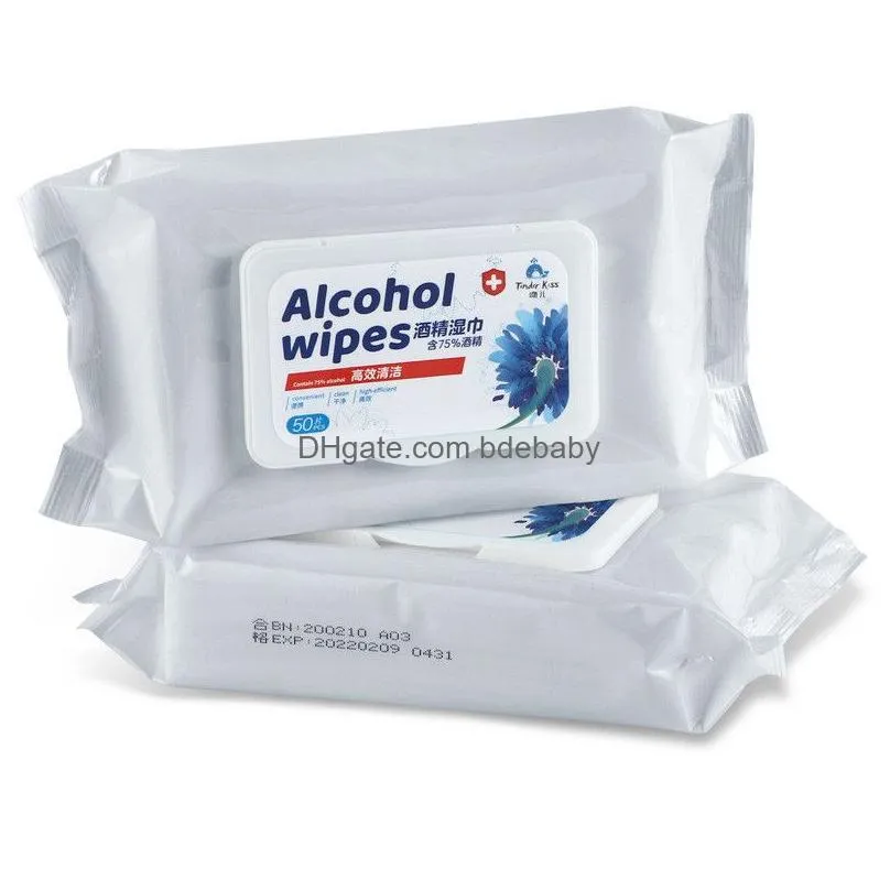 75% alcohol wipes 50pcs/pack anti-bacteria disinfectant wipes portable antiseptic wet wipes