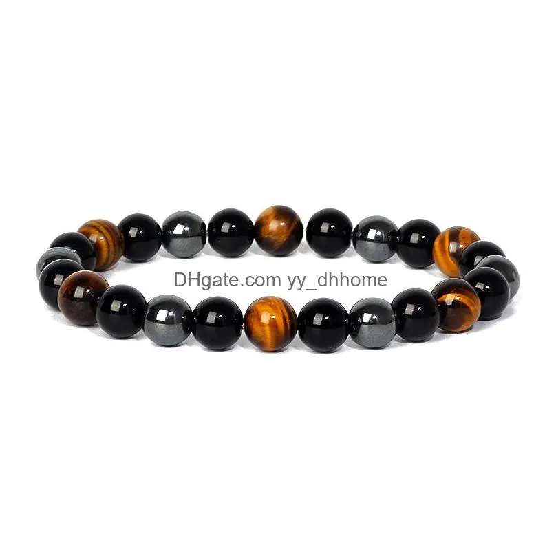 8mm colorful tiger eye hematite bracelets black stone bead magnetic protection bracelets soul jewelry pulsera