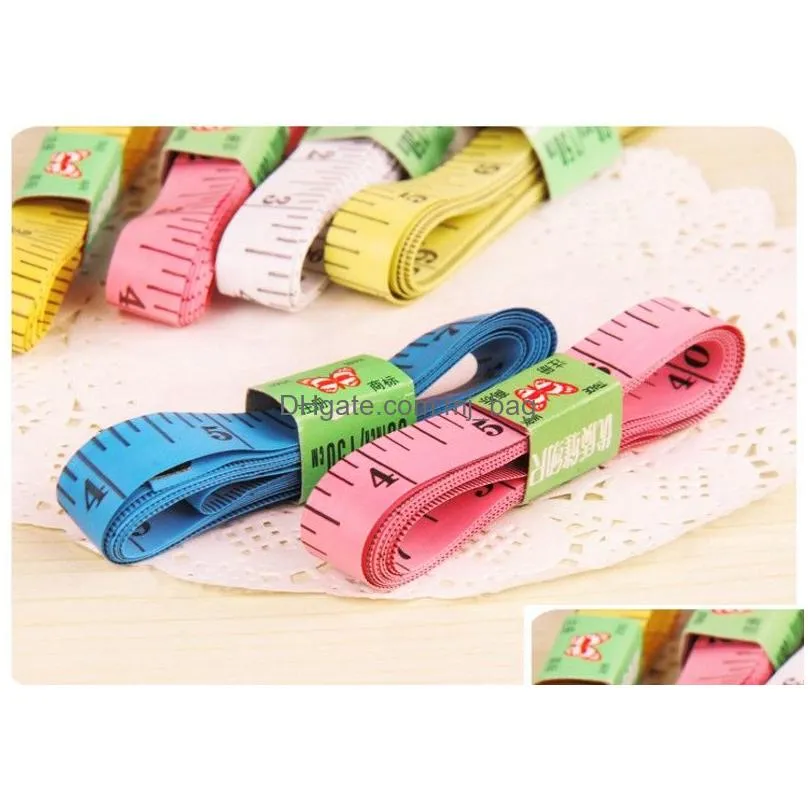 colorful plastic soft ruler measuring clothing tape measuring tool tape ruler home practical sewing ruler 1.5m with iron head