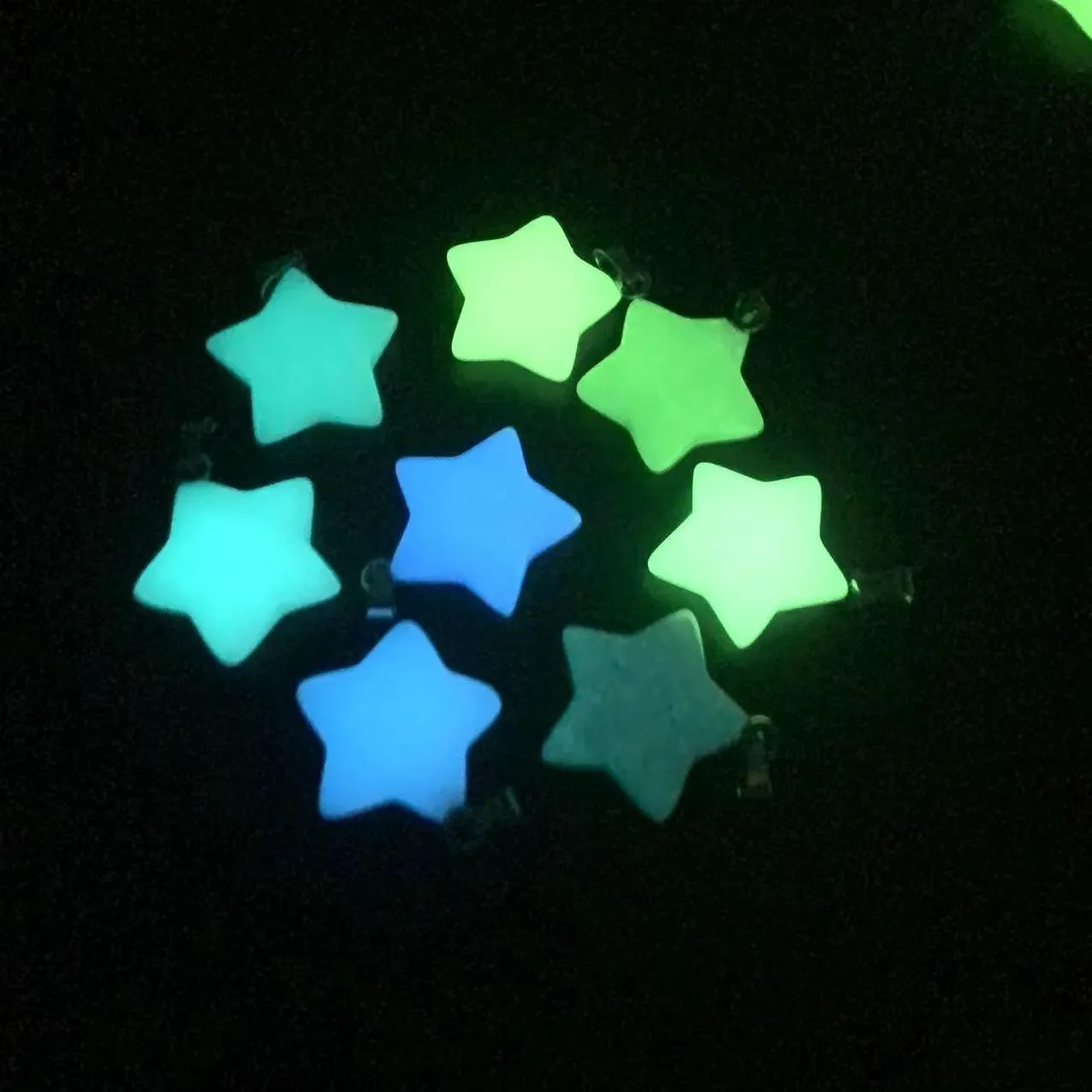 star shape luminous crystal stone charms glow in the dark stones pendant for necklaces jewelry making women men 20x6mm