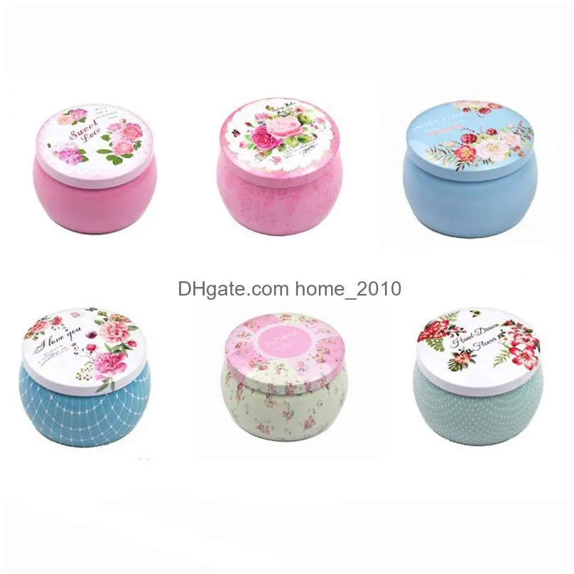 round shape tea gift box ethnic style flower tinplate storage box stationery candy women jewelry storage organizer