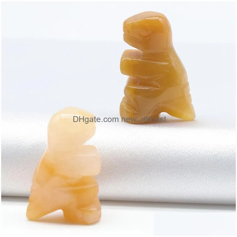 1 inch little dinosaur carved stone rose quartz carving crystal healing decoration animal ornaments microlandschaft crafts