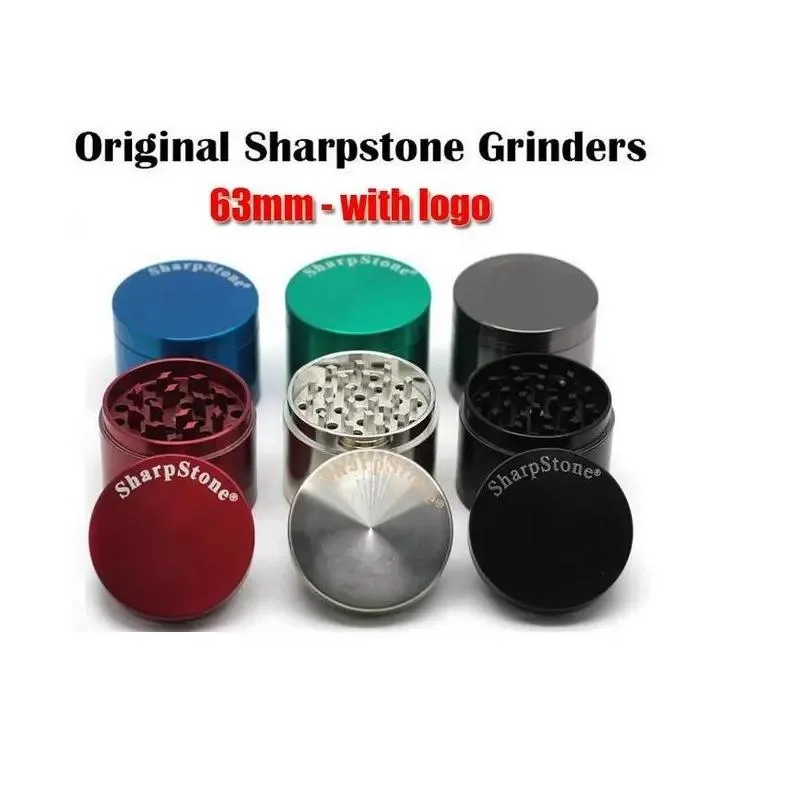 smoking accessories original sharpstone grinders zinc alloy herb grinder tobacco sharp stone 4layers 40/50/55/63 dhs