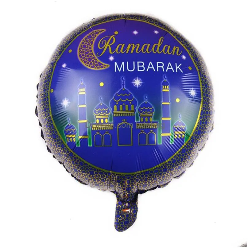 18 inch round eid mubarak foil balloons hajj mubarak decorations star moon helium balloon ramadan kareem eid al-fitr supplies