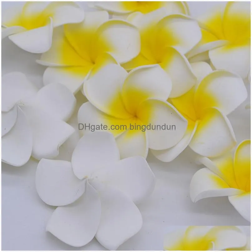 new 2 5cm summer hawaiian pe plumeria flower artificial frangipani foam flower for headwear home decoration 100pcs/lot 