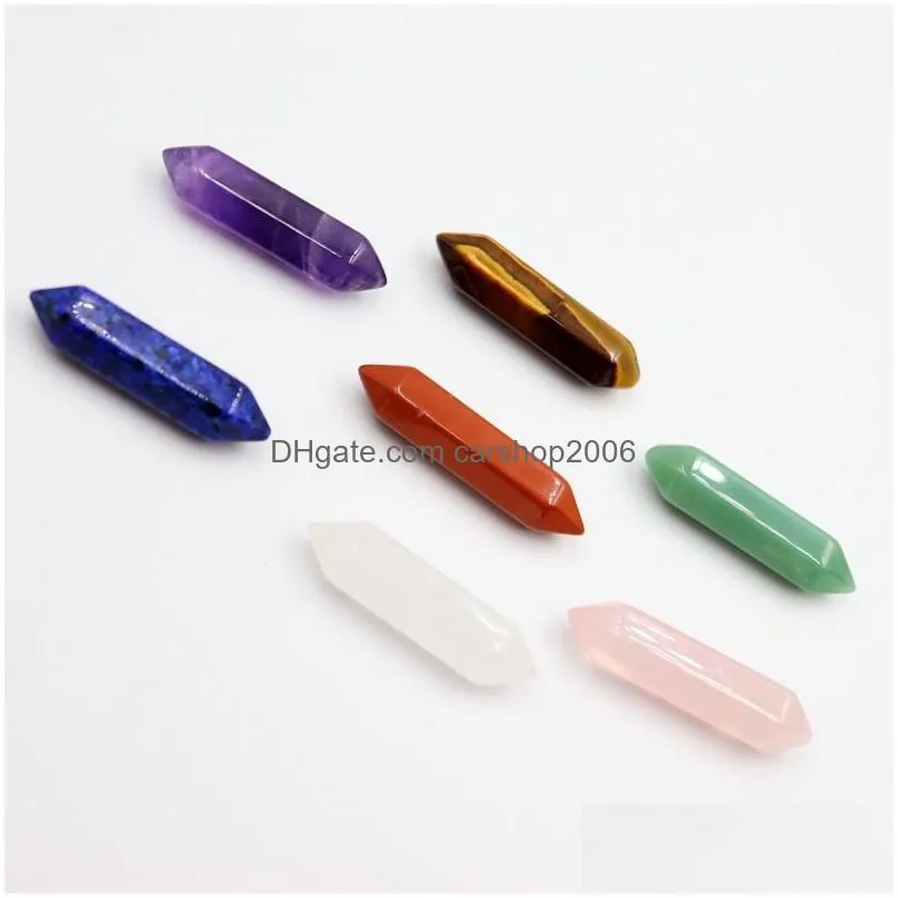 7 chakra set reiki natural stone crystal stones polishing rock quartz yoga energy bead chakra healing decoration 8x32mm