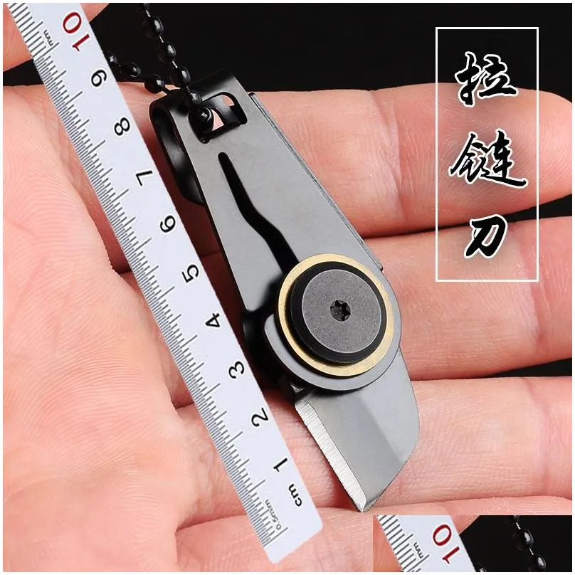 top quality outdoor gadgets mini zipper utility knife outdoor-survival edc gadget keychain pendant pocket knife