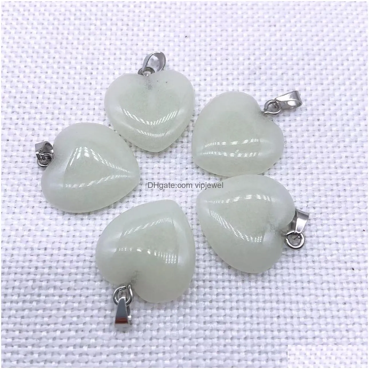 love heart luminous crystal stone charms glow in the dark stones pendant for necklaces jewelry making women men 20x6mm